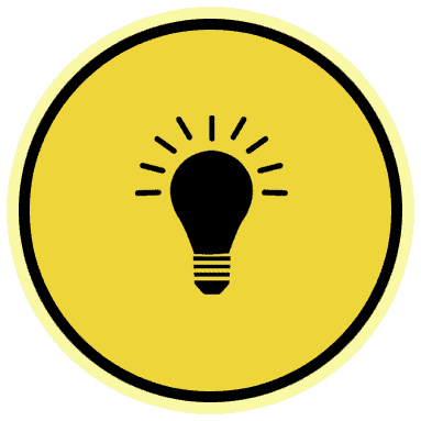 An icon showing a lightbulb